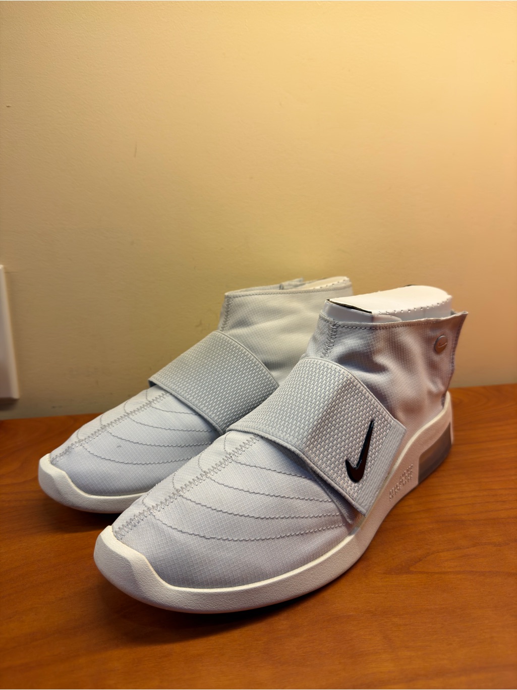 Nike White Slip-On Athletic Sneakers With Black Swoosh